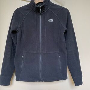 The North Face fleece zip up black size small zip pockets crewneck jacket